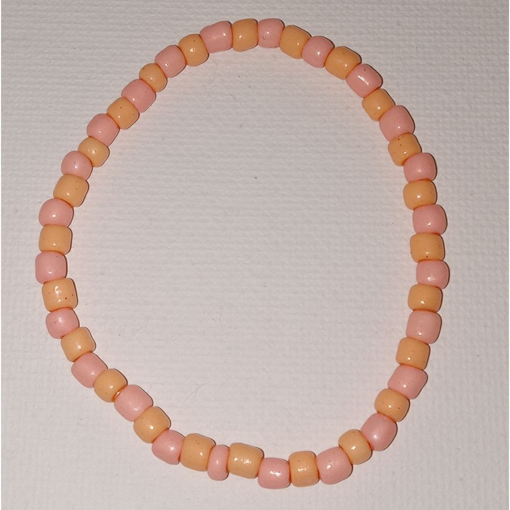 CLEARANCE Light pink and peach beaded bracelet